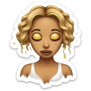 Beyoncé crying, upset, sad, tears dripping from her eyes  sticker