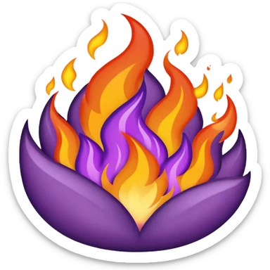 plain purple no orange color fire sticker