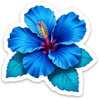ultramarine hibiscus w cyan center (no yellow) sticker