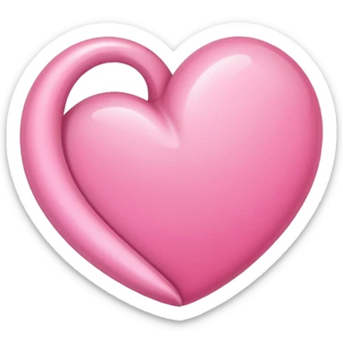 Pink crescent moon heart sticker