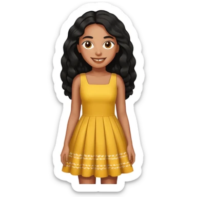 Solange with long black hair sticker