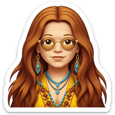 a portrait of janis joplin sticker