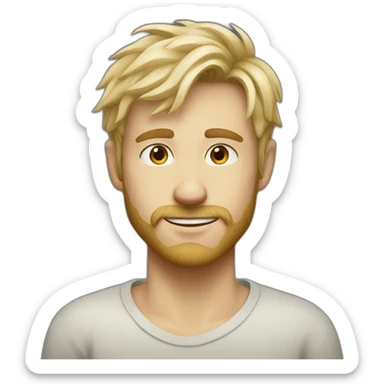 scandinavian guy, scruffy, short blond hair, slim sticker