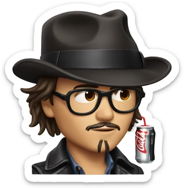 Johny depp drinks coke sticker