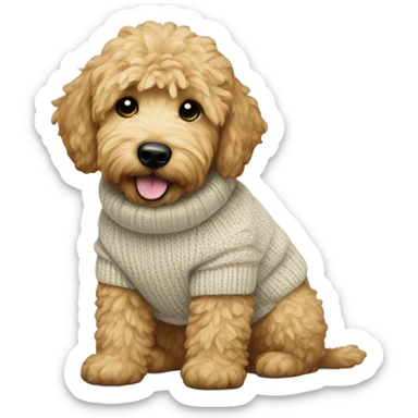 Mini golden doodle with sweater sticker