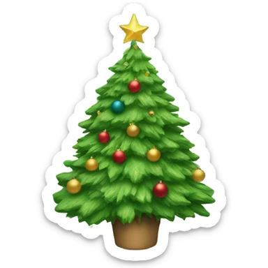 Christmas tree with Green door Ornament  sticker