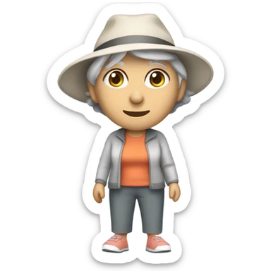 Older Lady lawn bowler sticker