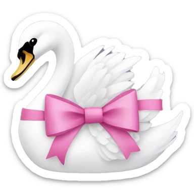 swan with a pink bow sticker