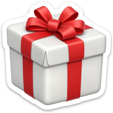 short small rounded cute white present gift sticker