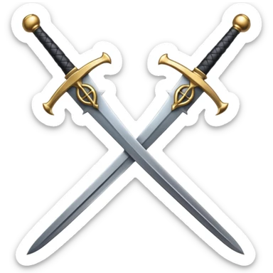 black crossed swords sticker