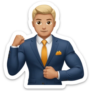 suit character flexed biceps sticker