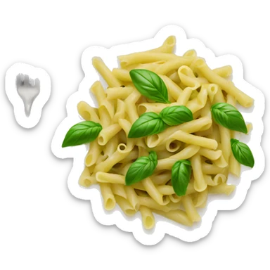 Pasta with basil pesto in a plate  sticker