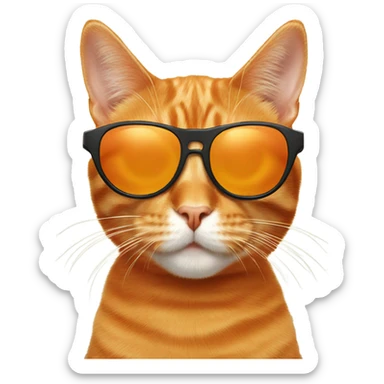 Orange cat with sunglasses  sticker