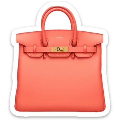Coral color birkin bag sticker