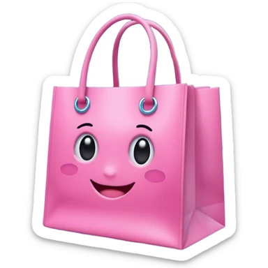 pink girly galaxy store shopping bag sticker