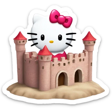 Hello kitty castillo de arena  sticker