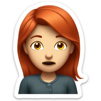 red hair girl disgusted sticker