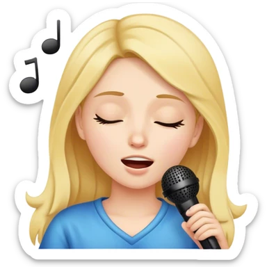 Young Girl singing karaoke in her sleep sticker