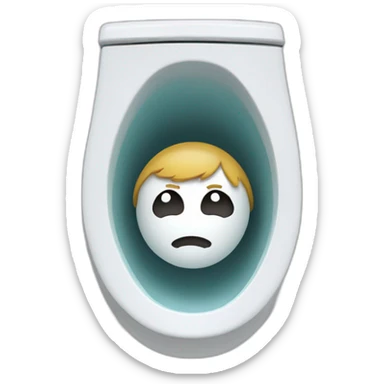 head inside a toilet bowl sticker