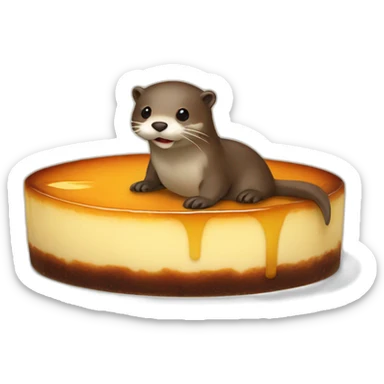 otter in a flan sticker
