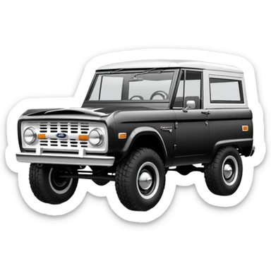 1967 Black and White 2 tone  Ford Bronco sticker