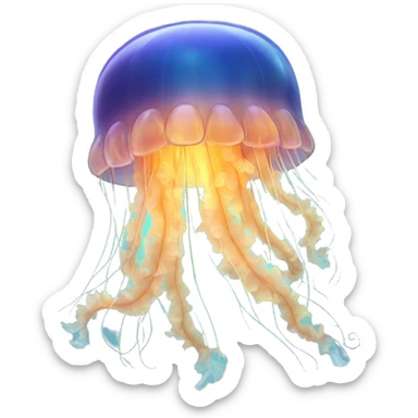 Jellyfish glowing sticker
