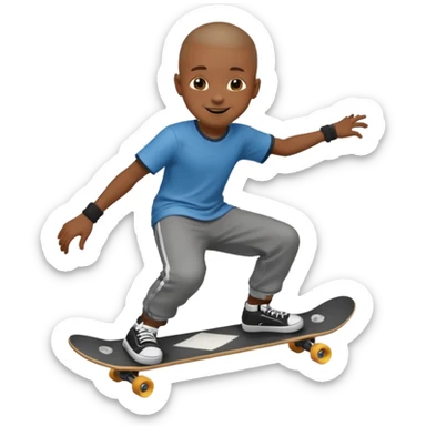 skateboarder black boy mugshot with  sticker