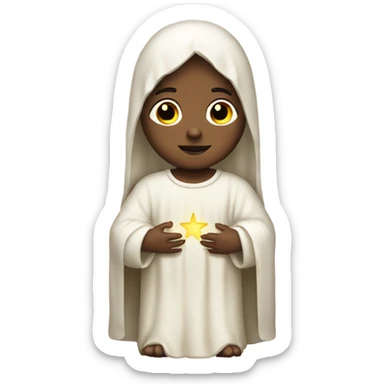 White baby Jesus nativity scene sticker