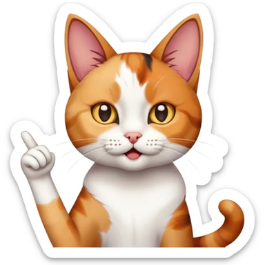 cat listening and poinigjnt to ear  sticker