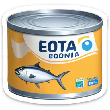  can of tuna is a compact, cylindrical container designed to preserve and store tuna fish. sticker