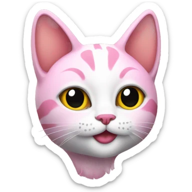 Cat wearing pink funky  sticker