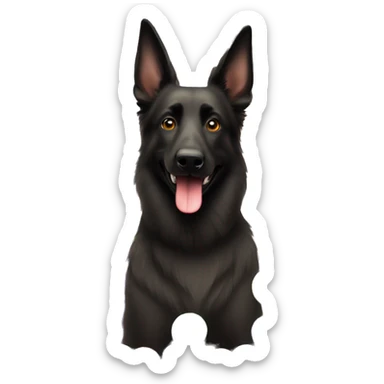 Belgian shepherd dog playing with balls sticker