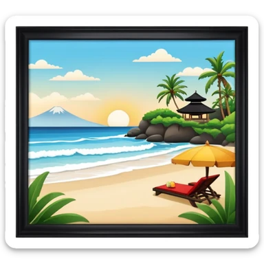 bali beach framed picture sticker
