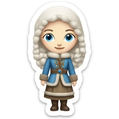 Winter Outfit, Slavic princess with blue eyes sticker