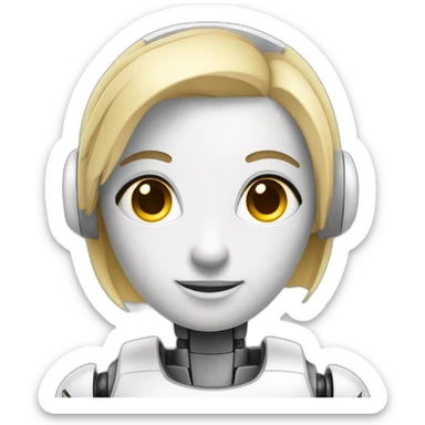 a cute female robot who works as customer support agent in a bavarian town sticker