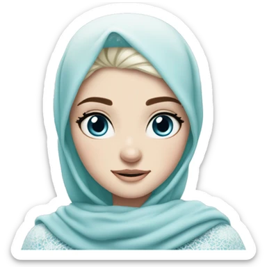 Hijabi elsa princess freckless blue eyes  sticker
