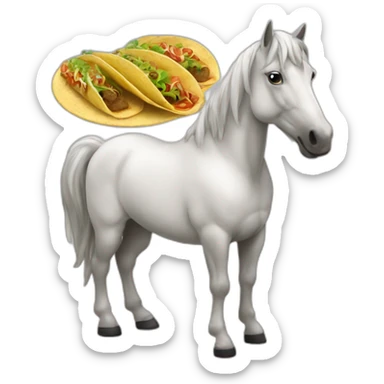 Un cheval qui mange un tacos  sticker