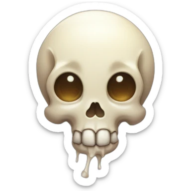 Cute kawai happy skull sticker