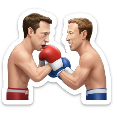 elon musk & mark zuckerberg fighting - zuck wins boxing sticker
