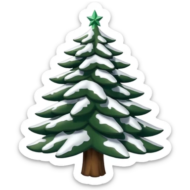 Sapin de Noël avec de la neige  sur les branches  sticker