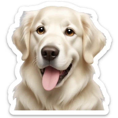 white golden retriever with cone  sticker
