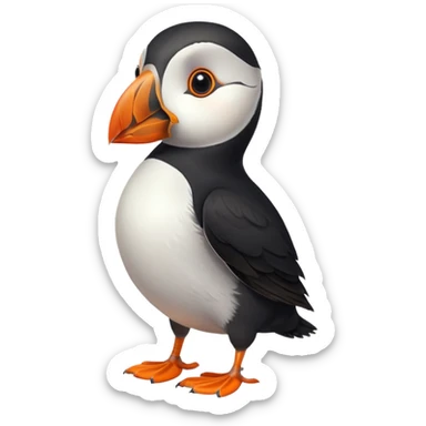 cute puffin with big eyes sticker