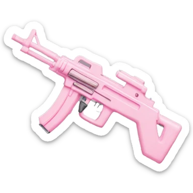 pastel pink machine gun sticker