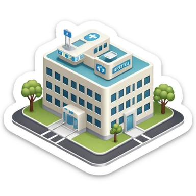 hospital isometric view sticker