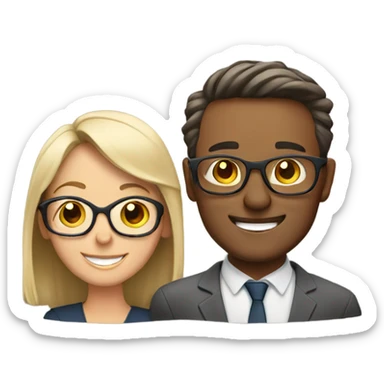 Husband and wife with glasses and smiles sticker