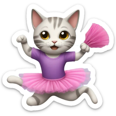 cat juggling with a tutu on sticker