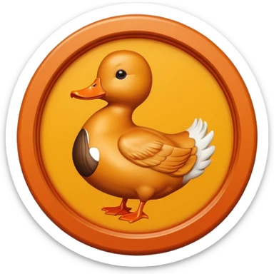 Wax approval Seal with orange duck  ” sticker