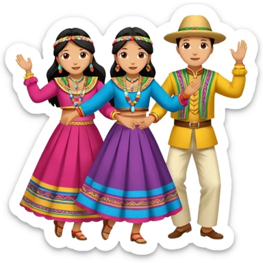 imagen de personas bailando huaylash en huancayo sticker