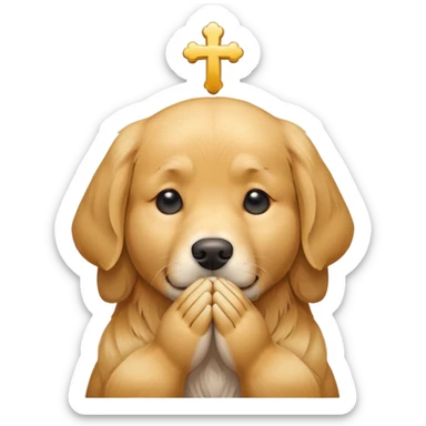 Dog praying  sticker