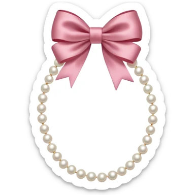  Pearl necklace with bow sticker